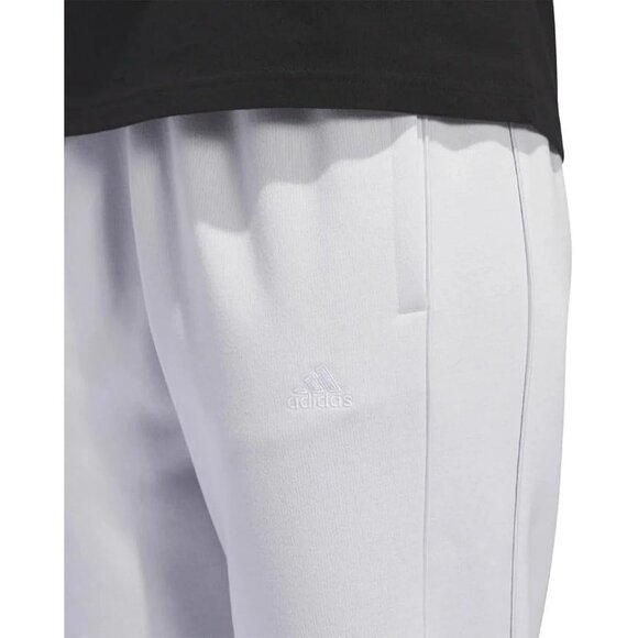 Adidas Women’s Relaxed Fit Taper Leg Fleece Pants Light Gray Size Small S NEW - Picture 2 of 3